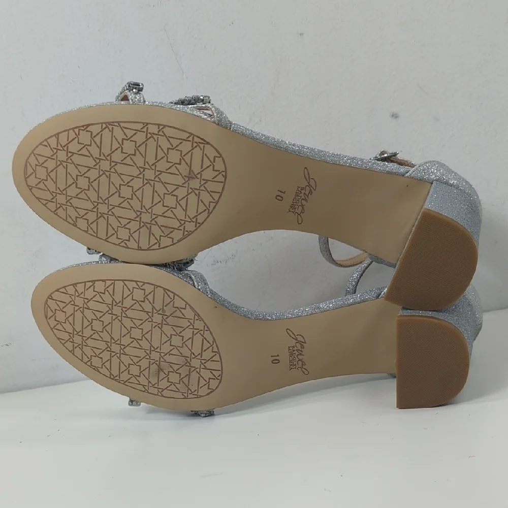 New Jewel Badgley Mischka Womens Joanne Jeweled Strappy Sandals Size 10 - Picture 6 of 9